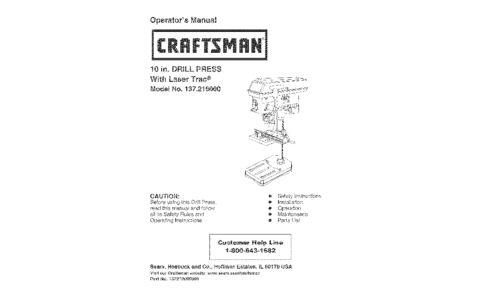 Craftsman Cordless Drill 137.219 User Manual