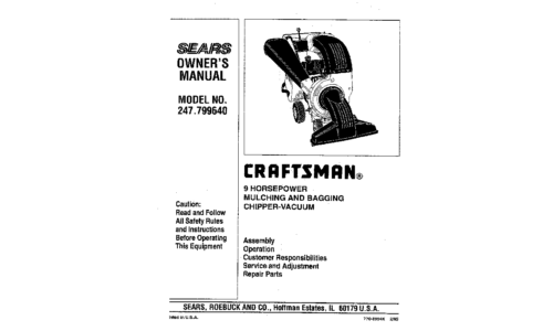 Craftsman Chipper 79964 User Manual