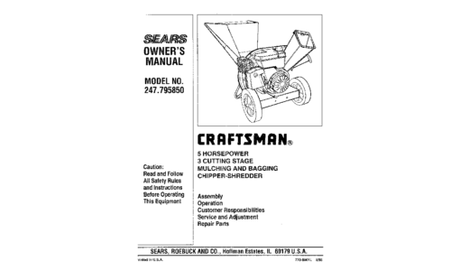 Craftsman Chipper 79585 User Manual