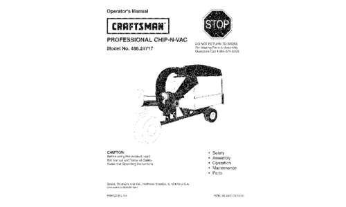 Craftsman Chipper 486.24717 User Manual