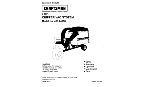 Craftsman Chipper 486.24516 User Manual