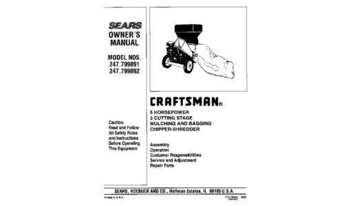 Craftsman Chipper 247.799890 User Manual