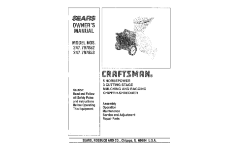 Craftsman Chipper 247.797852 User Manual