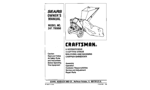 Craftsman Chipper 247.795950 User Manual