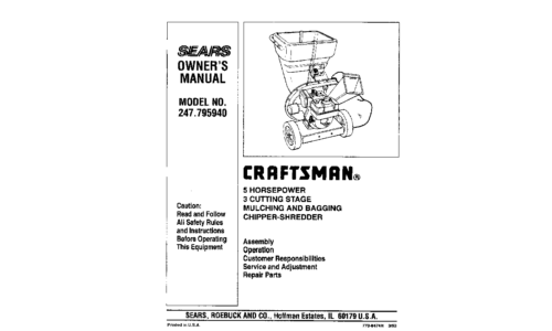 Craftsman Chipper 247.795940 User Manual