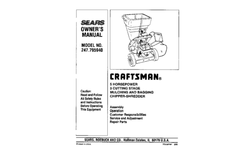 Craftsman Chipper 247.79594 User Manual