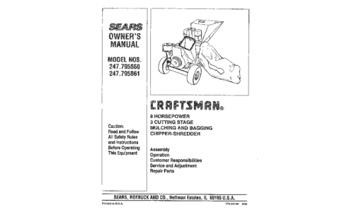 Craftsman Chipper 247.795861 User Manual