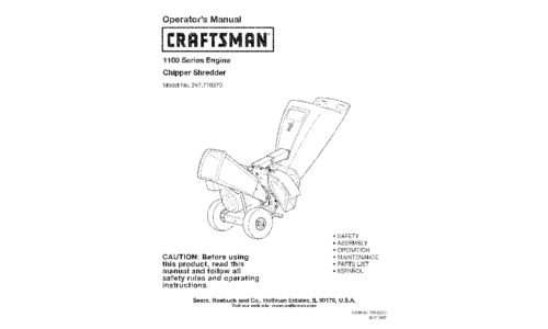 Craftsman Chipper 247.776370 User Manual