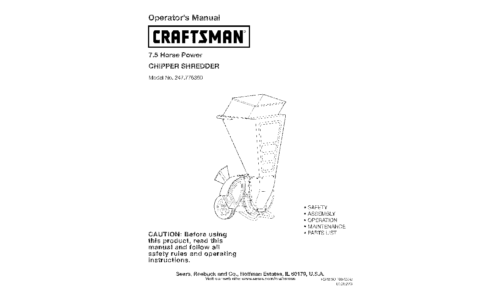 Craftsman Chipper 247.776360 User Manual