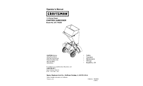 Craftsman Chipper 247.776350 User Manual