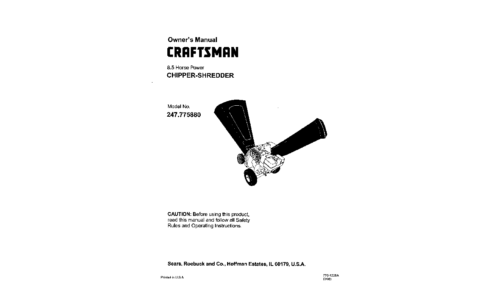 Craftsman Chipper 247.77588O User Manual