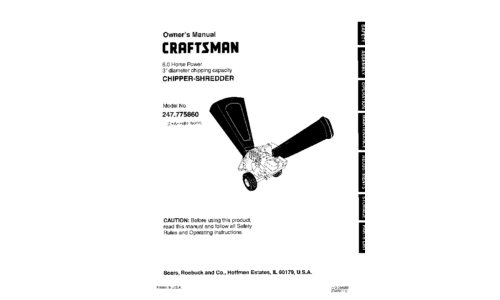 Craftsman Chipper 247.77586 User Manual