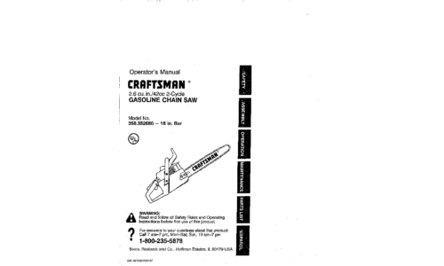 Craftsman Chainsaw 358.352680 - 18 IN. BAR User Manual