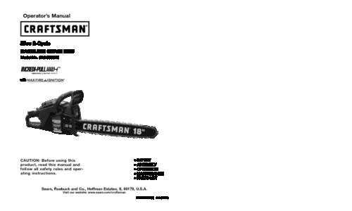 Craftsman Chainsaw 316.350850 User Manual