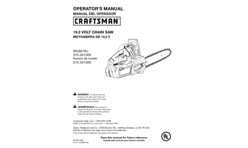 Craftsman Chainsaw 315.3413 User Manual