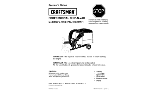 Craftsman CHIP-N-VAC 486.24717 User Manual