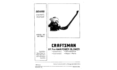 Craftsman Blower 636.796912 User Manual