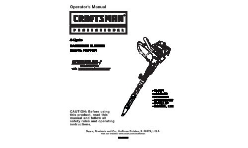 Craftsman Blower 316.7948 User Manual