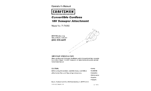 Craftsman Blower 24074292 User Manual