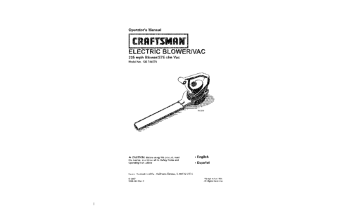 Craftsman Blower 136.748270 User Manual