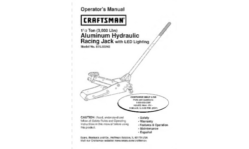 Craftsman Automobile Parts 875.50242 User Manual