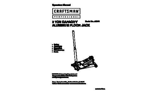 Craftsman Automobile Parts 50244 User Manual