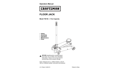 Craftsman Automobile Parts 50136 User Manual