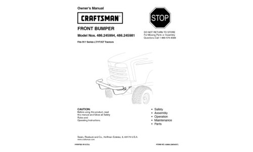 Craftsman Automobile Accessories 486.245981 User Manual