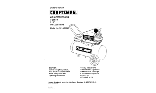 Craftsman Air Compressor 921.166390 User Manual