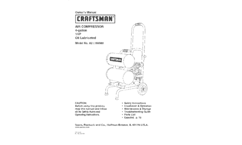 Craftsman Air Compressor 921.16638 User Manual