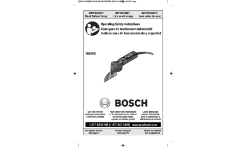 Bosch Power Tools Saw 1640VS User Manual