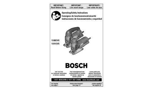 Bosch Power Tools Saw 1590EVSK User Manual