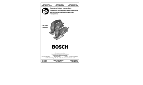 Bosch Power Tools Saw 1590EVS User Manual