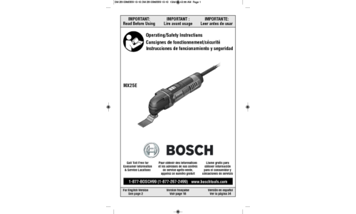 Bosch Power Tools Sander MX25E User Manual