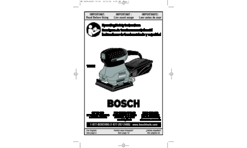 Bosch Power Tools Sander 1297D User Manual