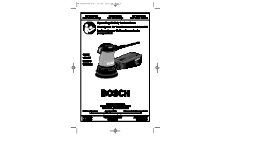 Bosch Power Tools Sander 1295DH User Manual