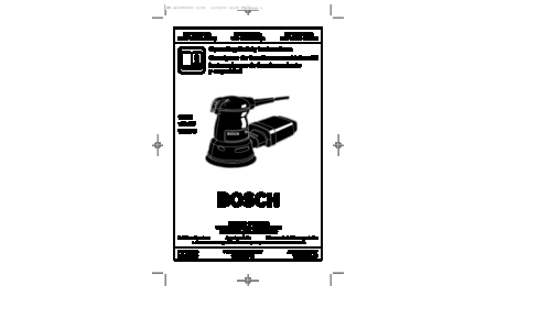 Bosch Power Tools Sander 1295D User Manual