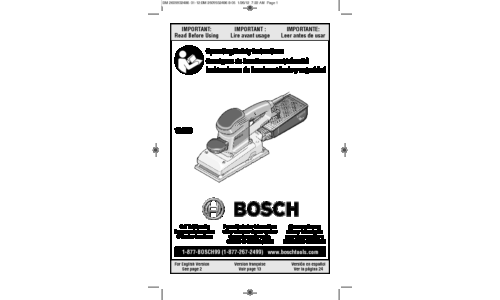 Bosch Power Tools Sander 1293D User Manual