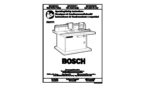 Bosch Power Tools Router RA1171 User Manual