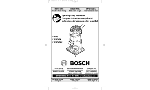 Bosch Power Tools Router PR10E User Manual