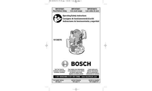 Bosch Power Tools Router 1613AEVS User Manual