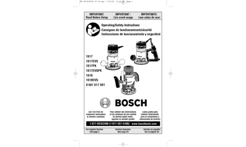 Bosch Power Tools Router 0 601 617 061 User Manual