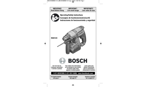 Bosch Power Tools Power Hammer RHH181 User Manual