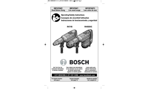 Bosch Power Tools Power Hammer RH745 User Manual