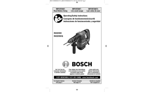 Bosch Power Tools Power Hammer RH328VC User Manual