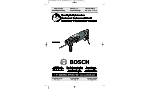 Bosch Power Tools Power Hammer RH228VC User Manual