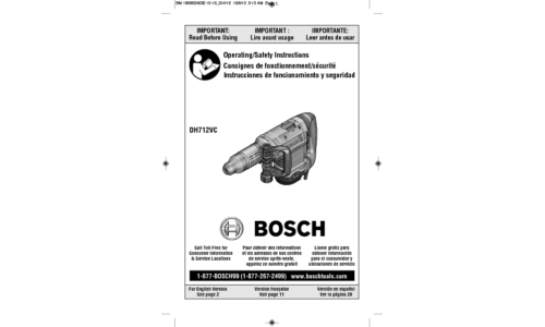 Bosch Power Tools Power Hammer DH712VC User Manual