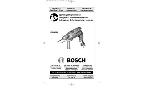 Bosch Power Tools Power Hammer 1191VSRK User Manual