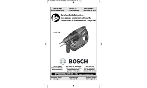 Bosch Power Tools Power Hammer 11536VSR User Manual