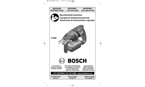 Bosch Power Tools Power Hammer 11536C User Manual